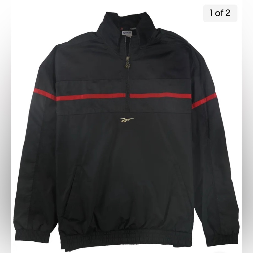 Reebok Mens Iverson I3 Track Jacket, Black, Large
